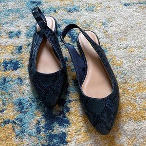Snakeskin Slingback Flats